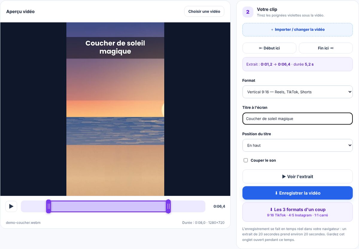 Préparer un clip vertical avec Studio Ciel